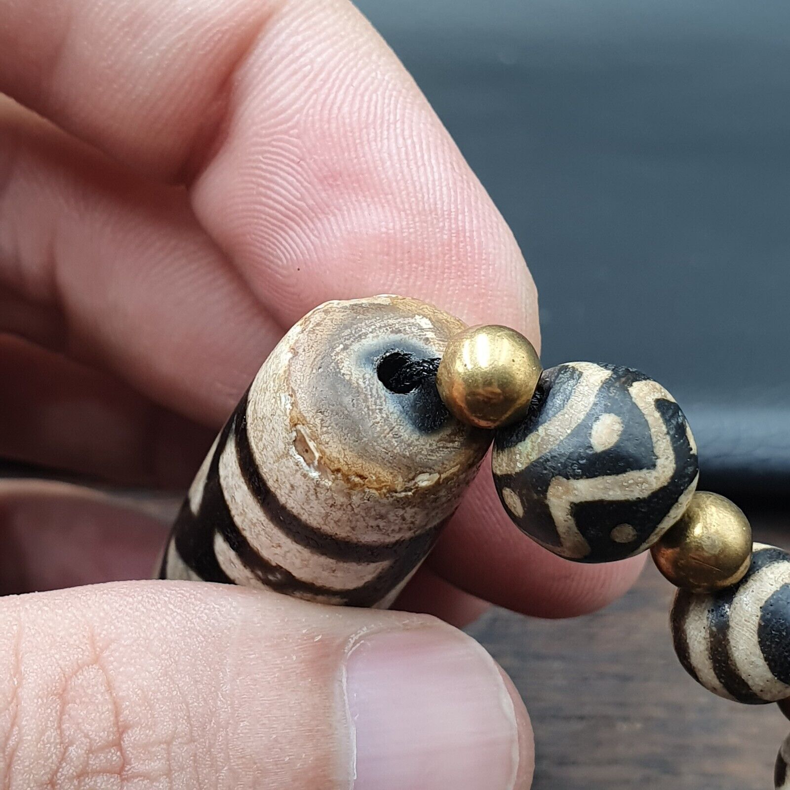Tibetan 3 Eyes Unique Pattern With Pumtek Beads Bracelet #3