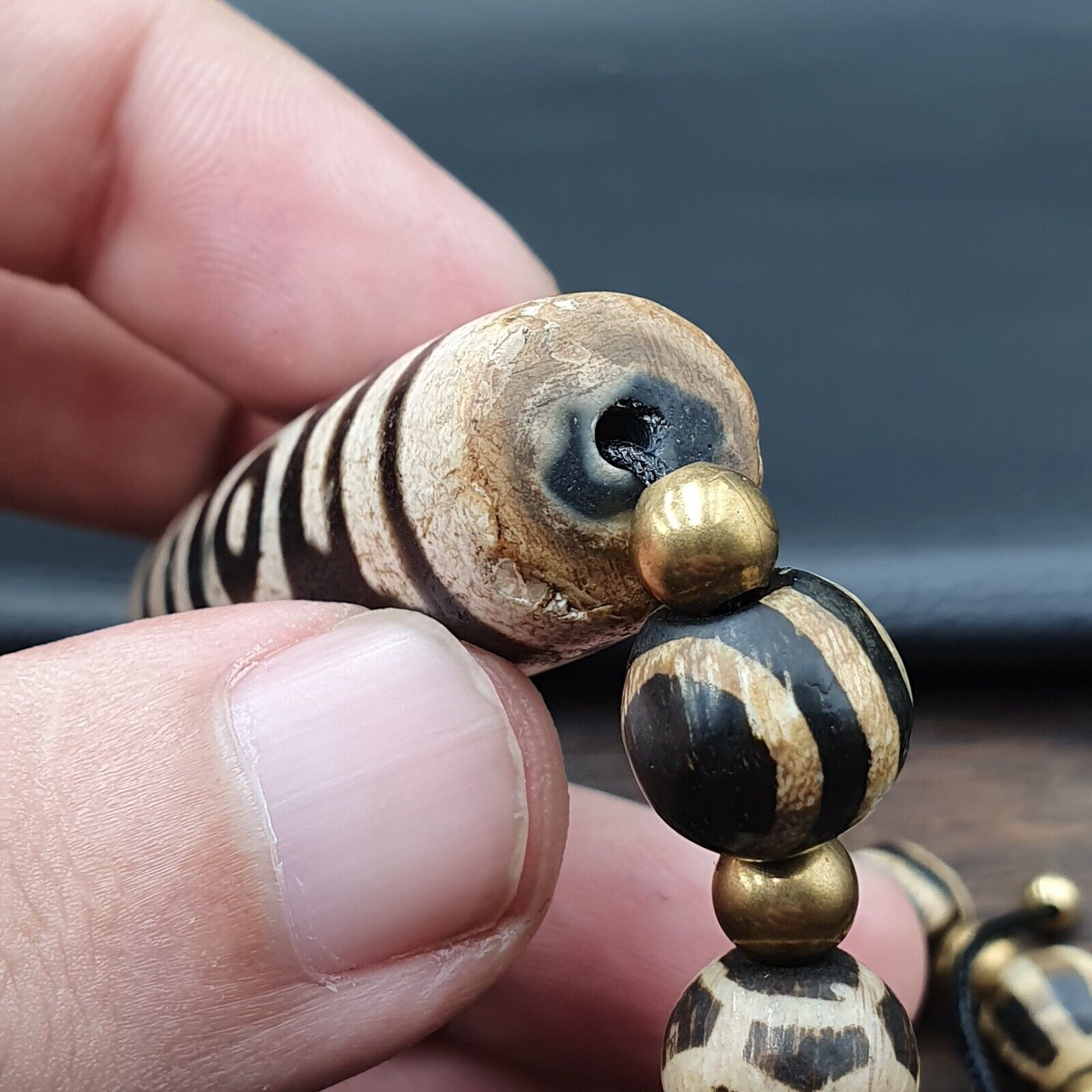 Tibetan 3 Eyes Unique Pattern With Pumtek Beads Bracelet #3