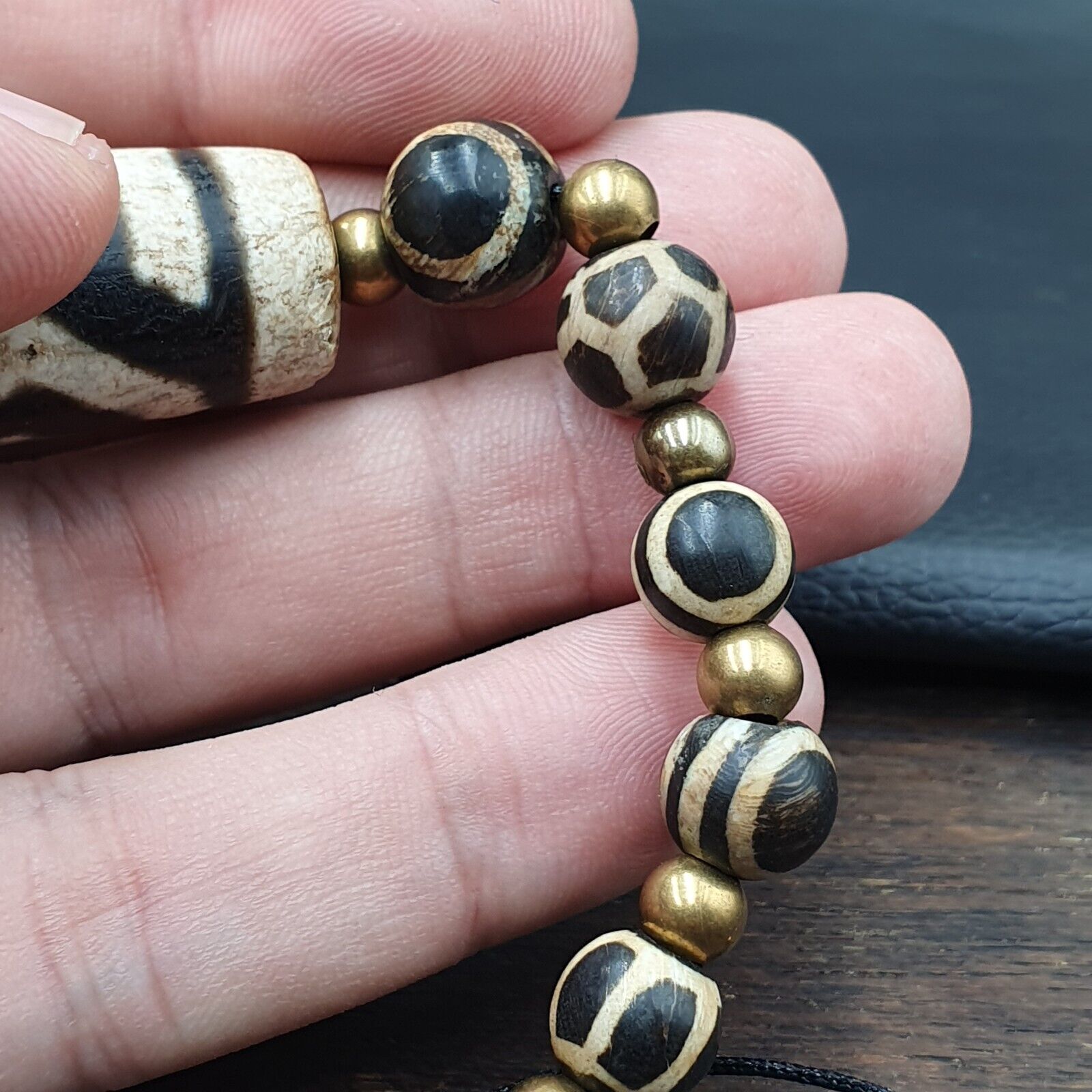 Tibetan 3 Eyes Unique Pattern With Pumtek Beads Bracelet #3