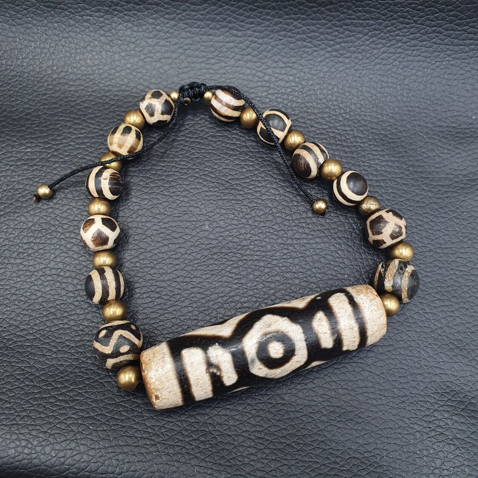 Tibetan 3 Eyes Unique Pattern With Pumtek Beads Bracelet #3