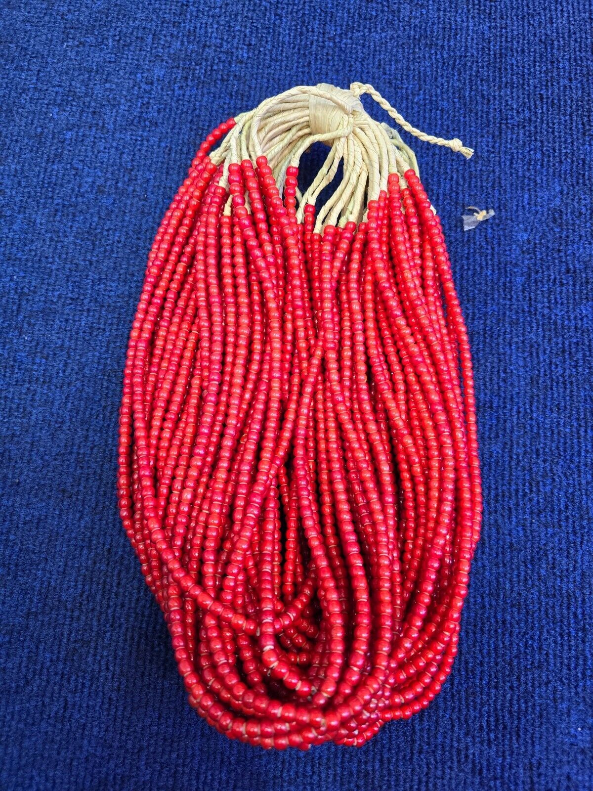 6-6.5mm Antique Venetian White Heart Trade Beads long Strand Necklace