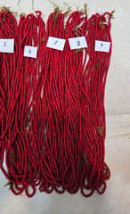 4mm Venetian Dark Blood red White Heart Trade Beads Necklaces