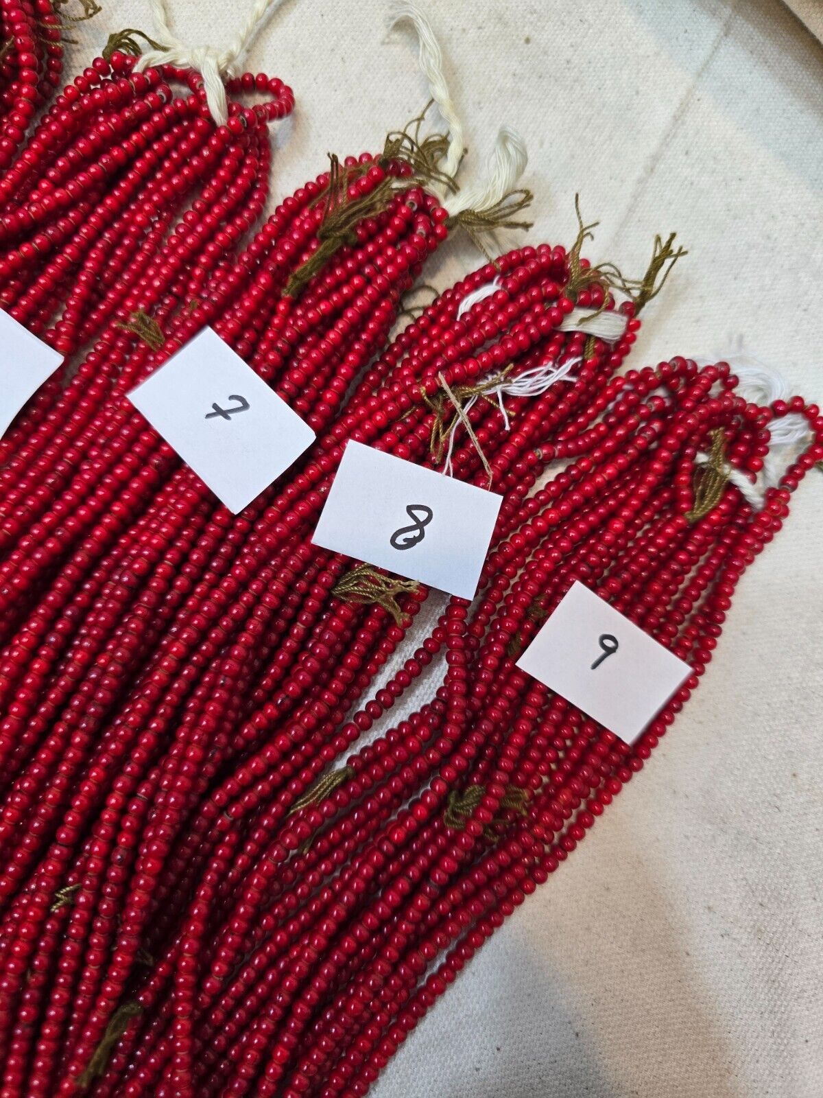 4mm Venetian Dark Blood red White Heart Trade Beads Necklaces