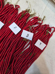 4mm Venetian Dark Blood red White Heart Trade Beads Necklaces