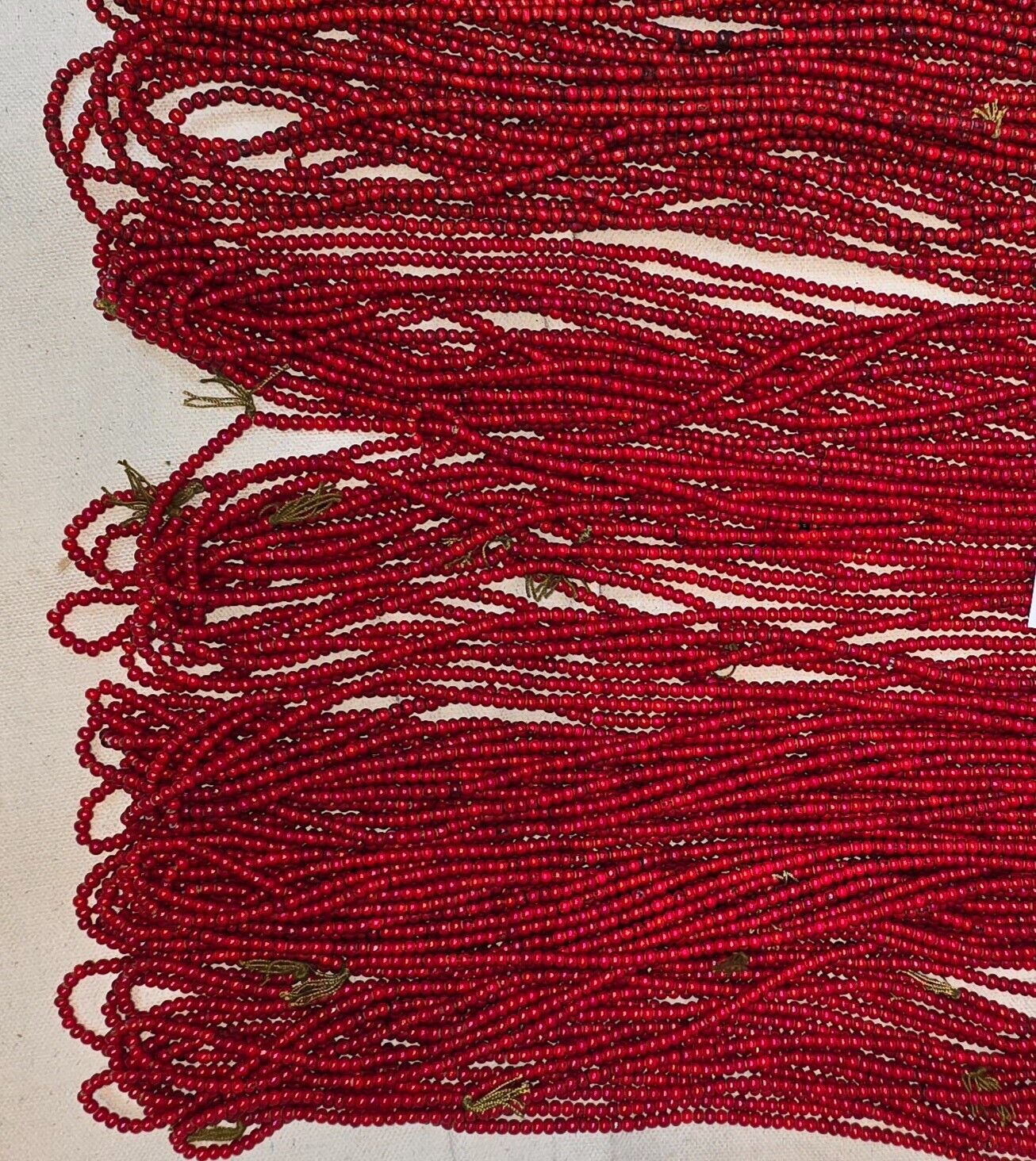 4mm Venetian Dark Blood red White Heart Trade Beads Necklaces