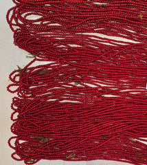 4mm Venetian Dark Blood red White Heart Trade Beads Necklaces