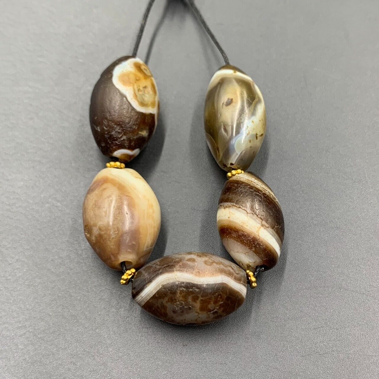 Ancient Old Himalayan Indo Tibetan Soleimani Agate Beads Genuine Beads.