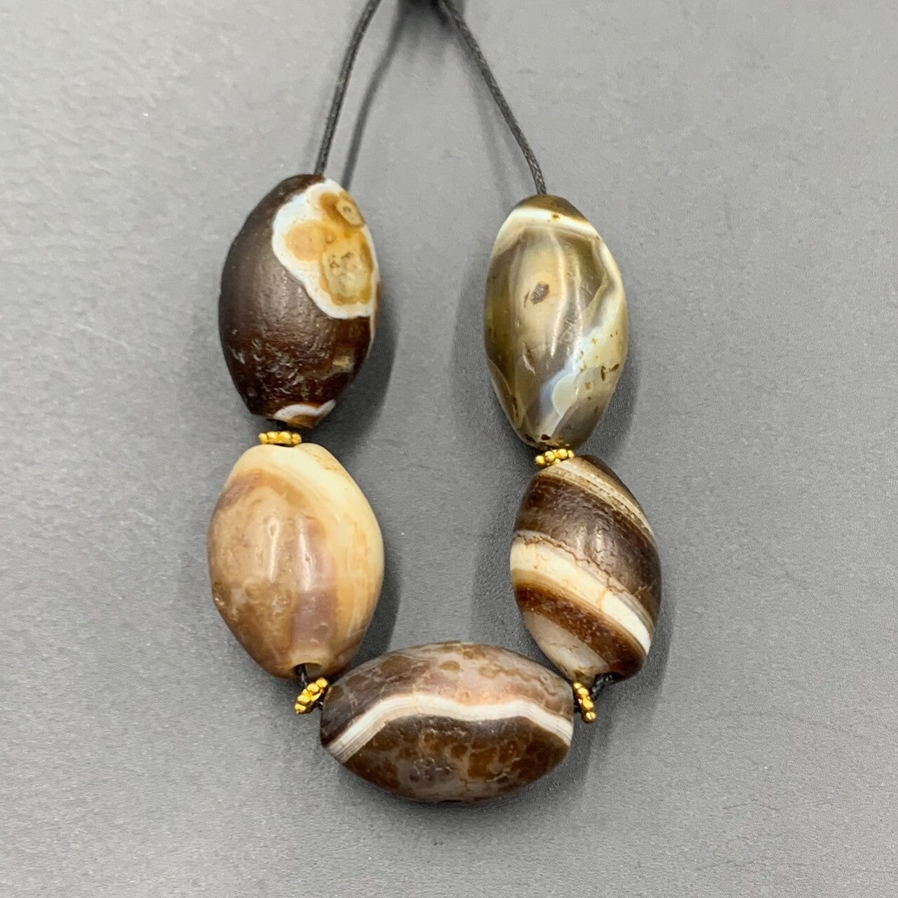 Ancient Old Himalayan Indo Tibetan Soleimani Agate Beads Genuine Beads.