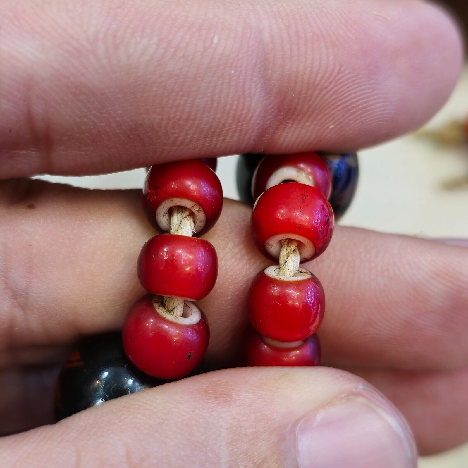 8mm Venetian white heart with Bras Brass & ceramic handmade Beaded Necklace