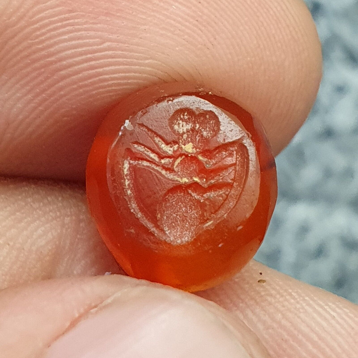 Antique carnelian Old Seal Stamp AGATE Broken Bead