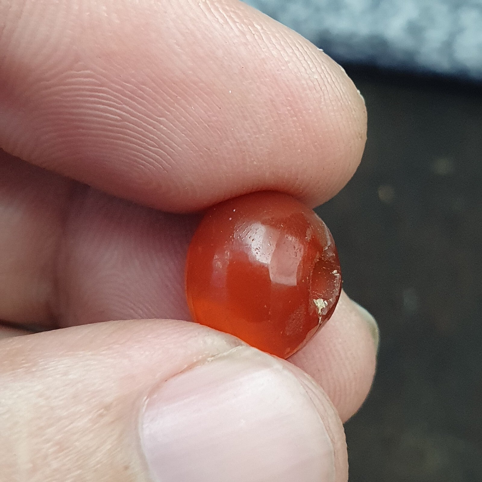 Antique carnelian Old Seal Stamp AGATE Broken Bead