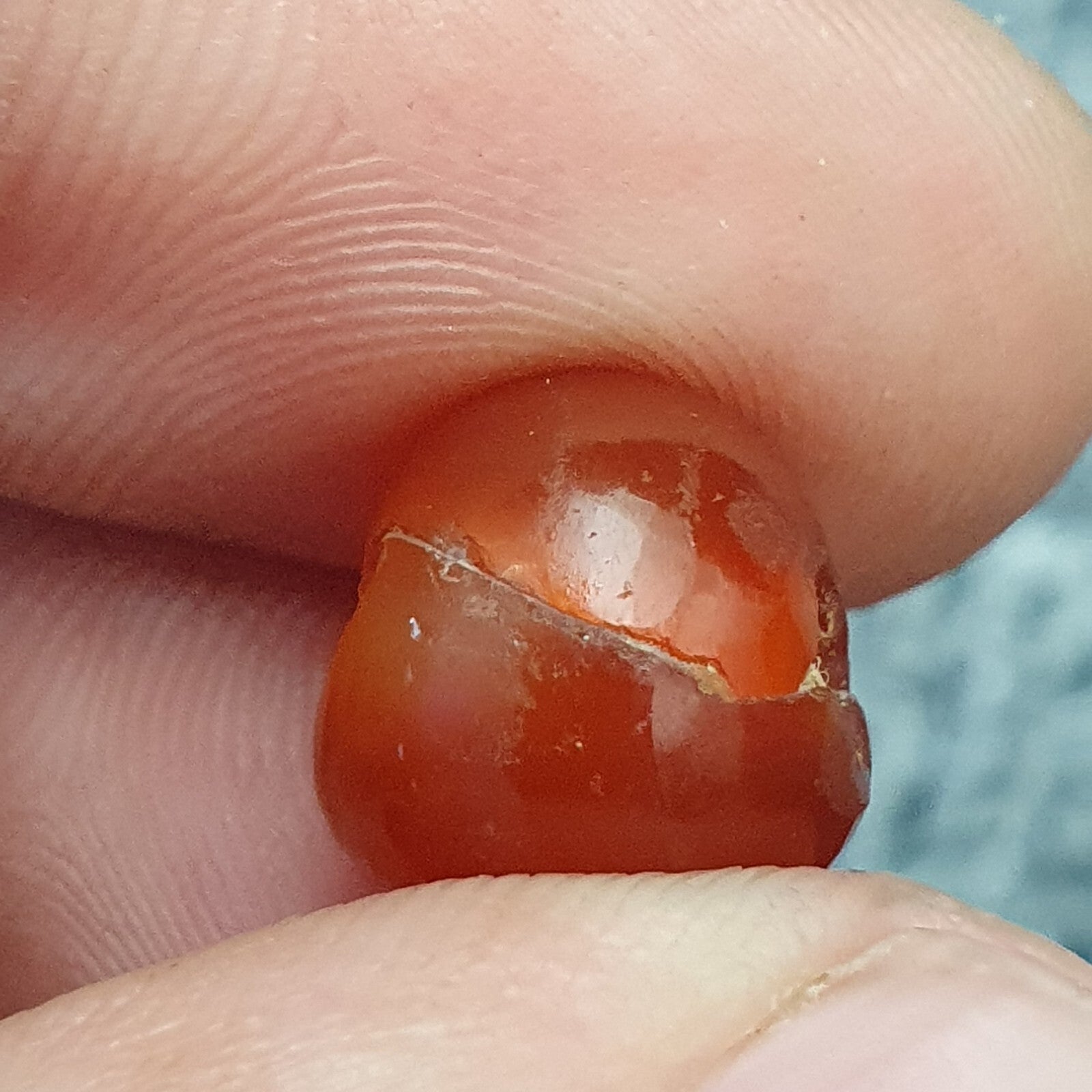 Antique carnelian Old Seal Stamp AGATE Broken Bead