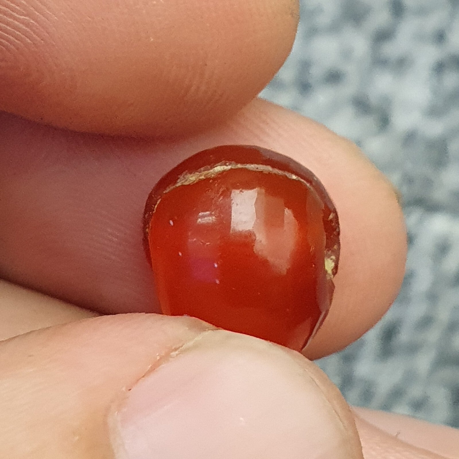 Antique carnelian Old Seal Stamp AGATE Broken Bead