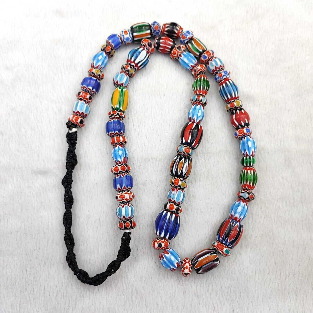 Multicolor Beads Chevrons African venetian Style Glass Beads Necklace 11-12mm