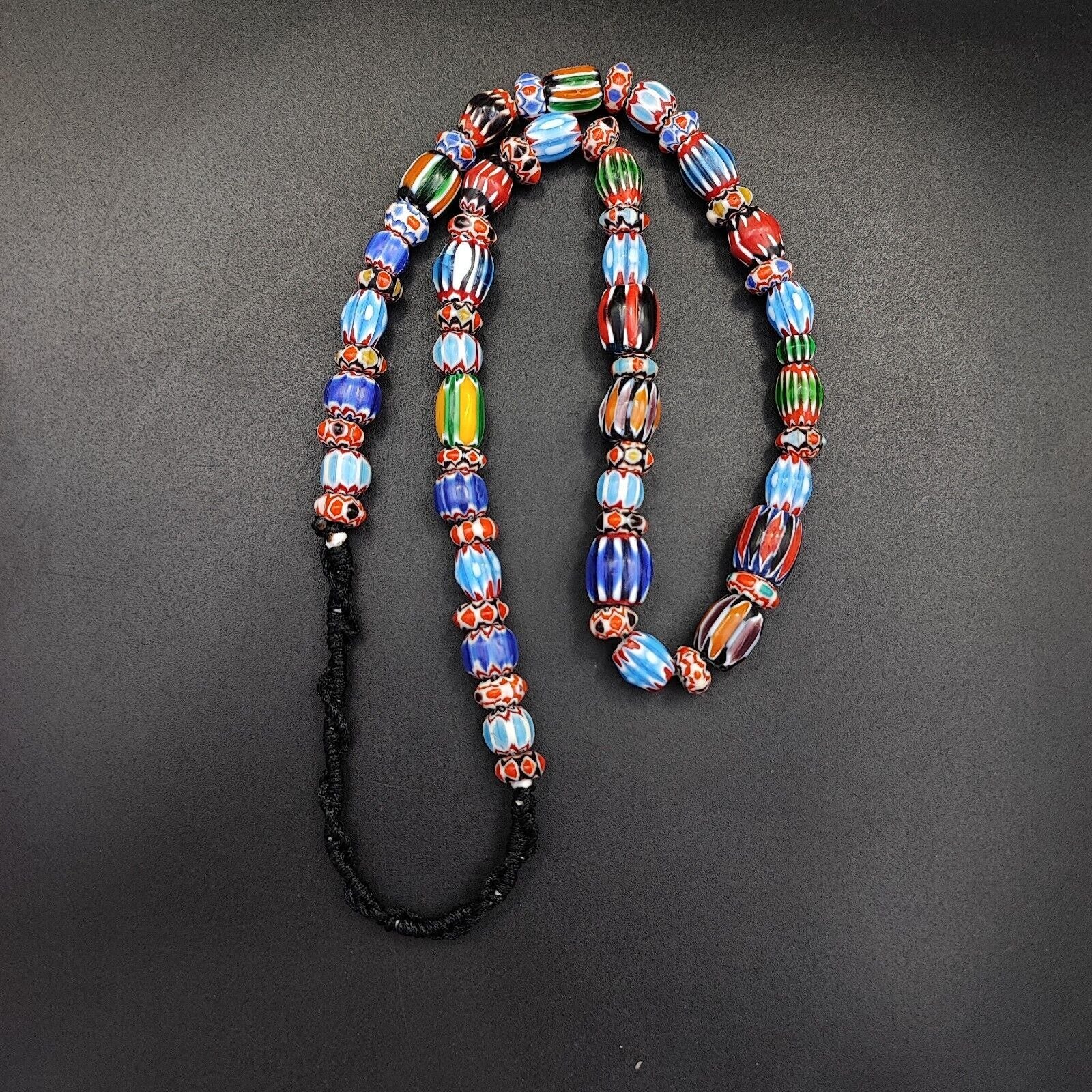 Multicolor Beads Chevrons African venetian Style Glass Beads Necklace 11-12mm