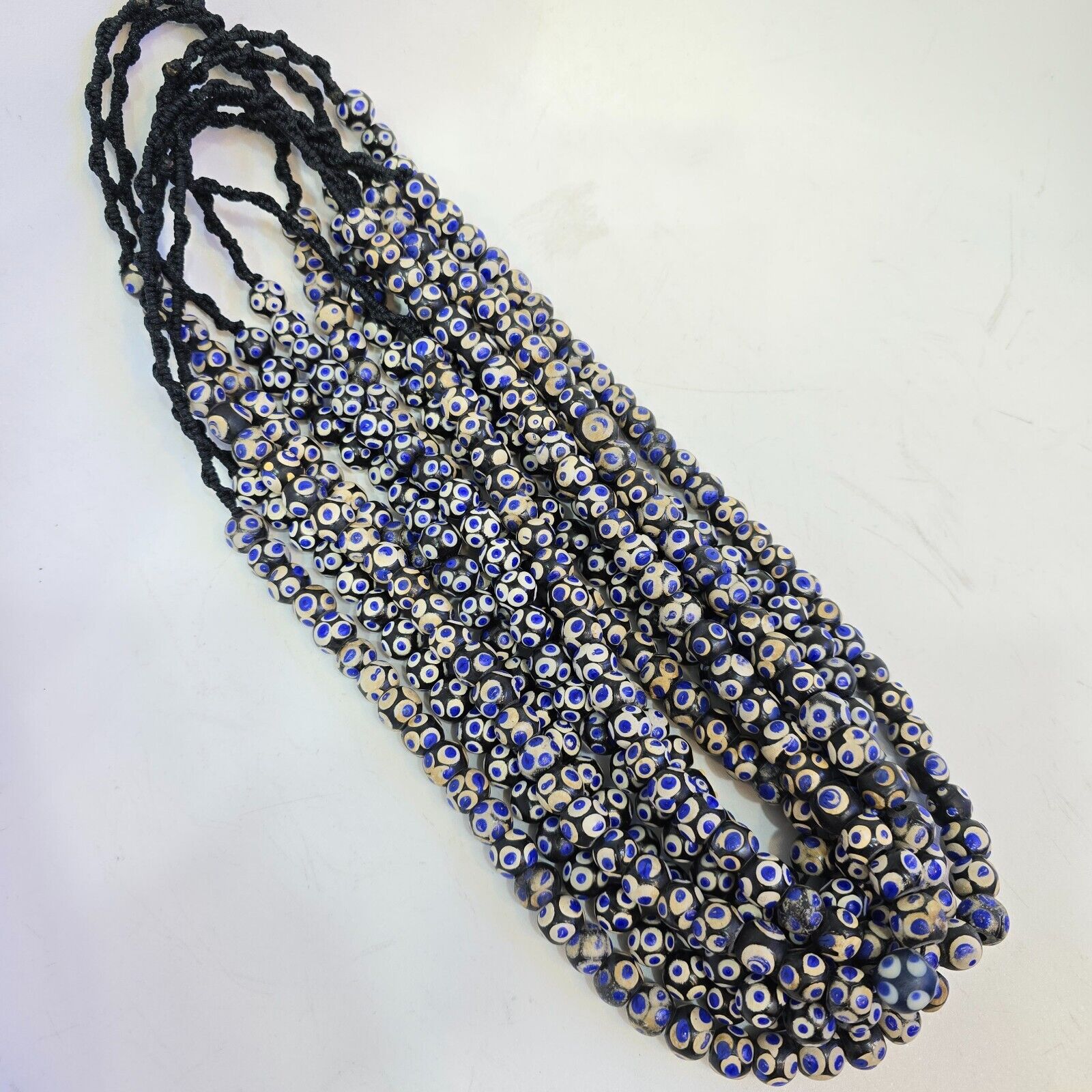 Black Skunk Venetian Style Glass Beads Blue Eyes Beads EAST OASIS Collection