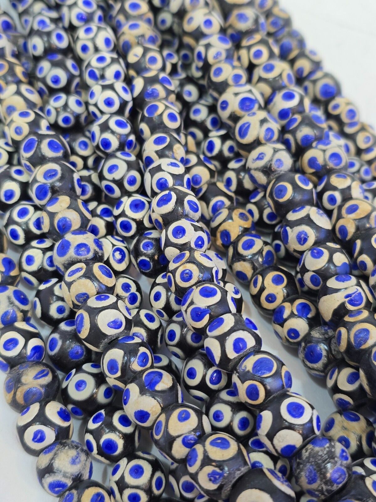 Black Skunk Venetian Style Glass Beads Blue Eyes Beads EAST OASIS Collection