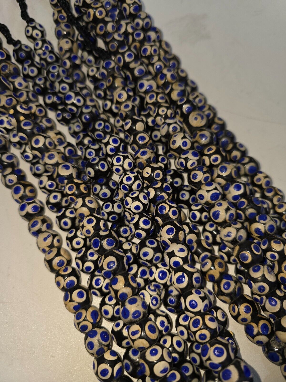 Black Skunk Venetian Style Glass Beads Blue Eyes Beads EAST OASIS Collection