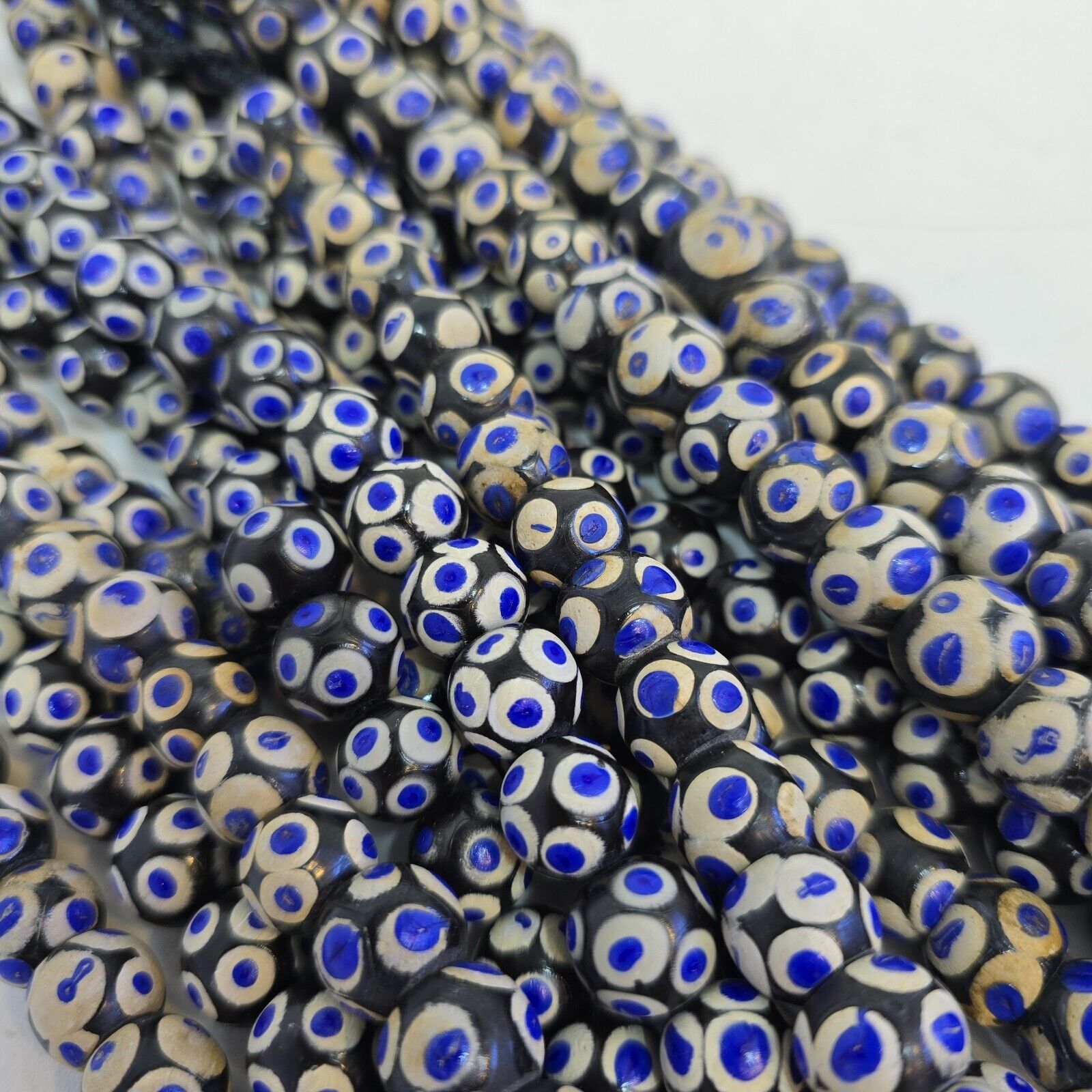 Black Skunk Venetian Style Glass Beads Blue Eyes Beads EAST OASIS Collection