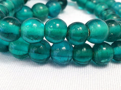 Vintage ven glass beads aquamarine blue fancy trade beads 9mm strandGift