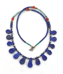 Lapis lazuli with turquoise ancient afghani roman greek jewelry necklace