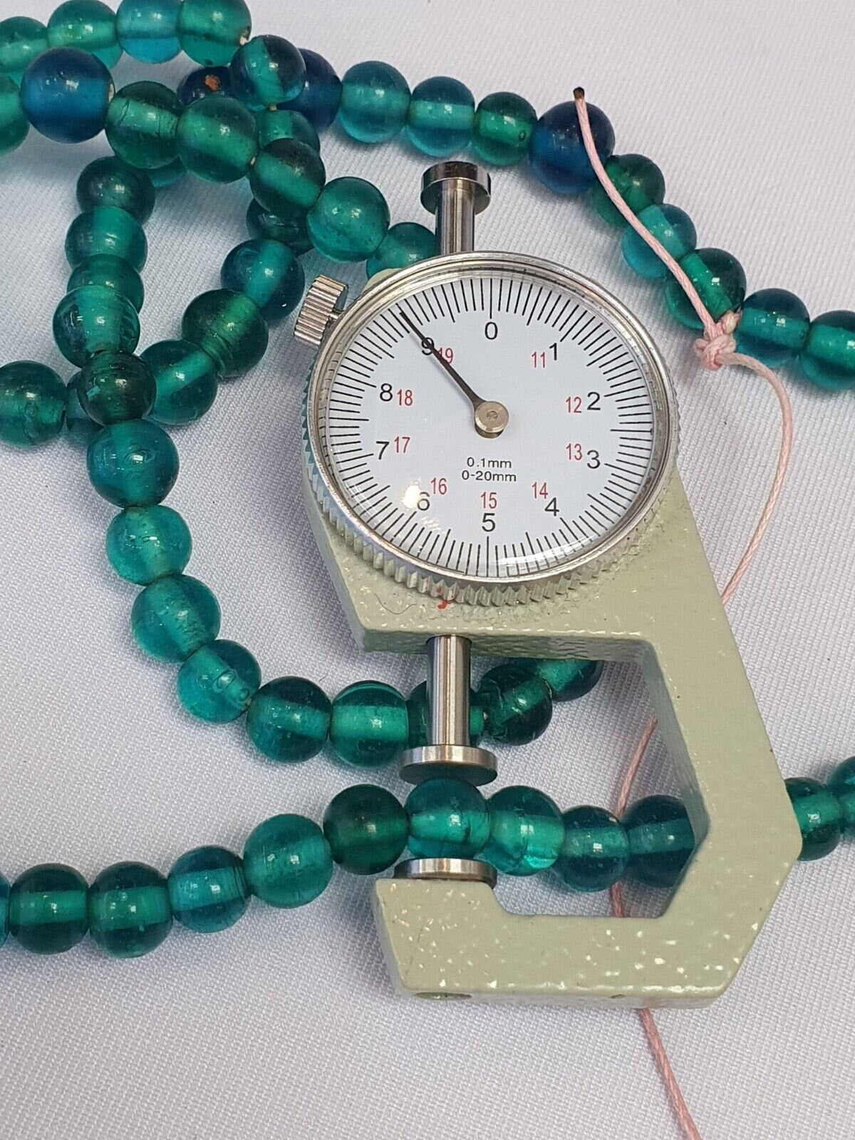 Vintage ven glass beads aquamarine blue fancy trade beads 9mm strandGift