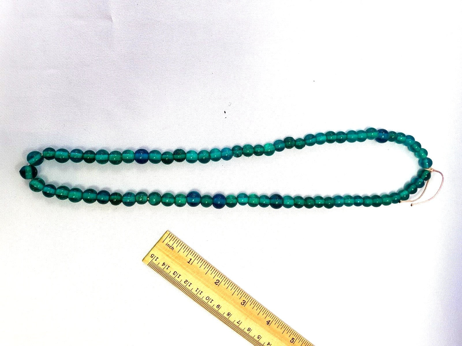 Vintage ven glass beads aquamarine blue fancy trade beads 9mm strandGift