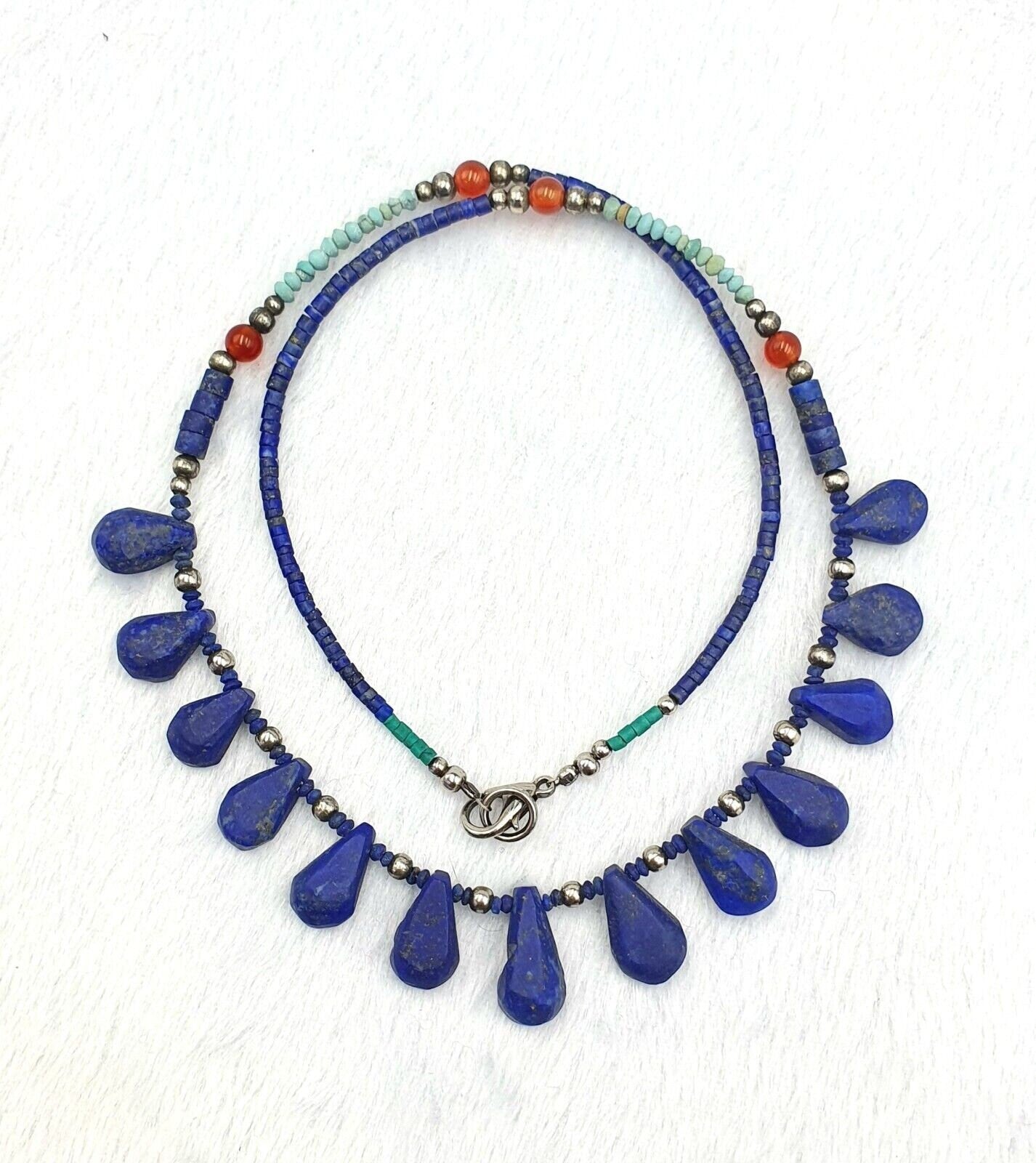 Lapis lazuli with turquoise ancient afghani roman greek jewelry necklace