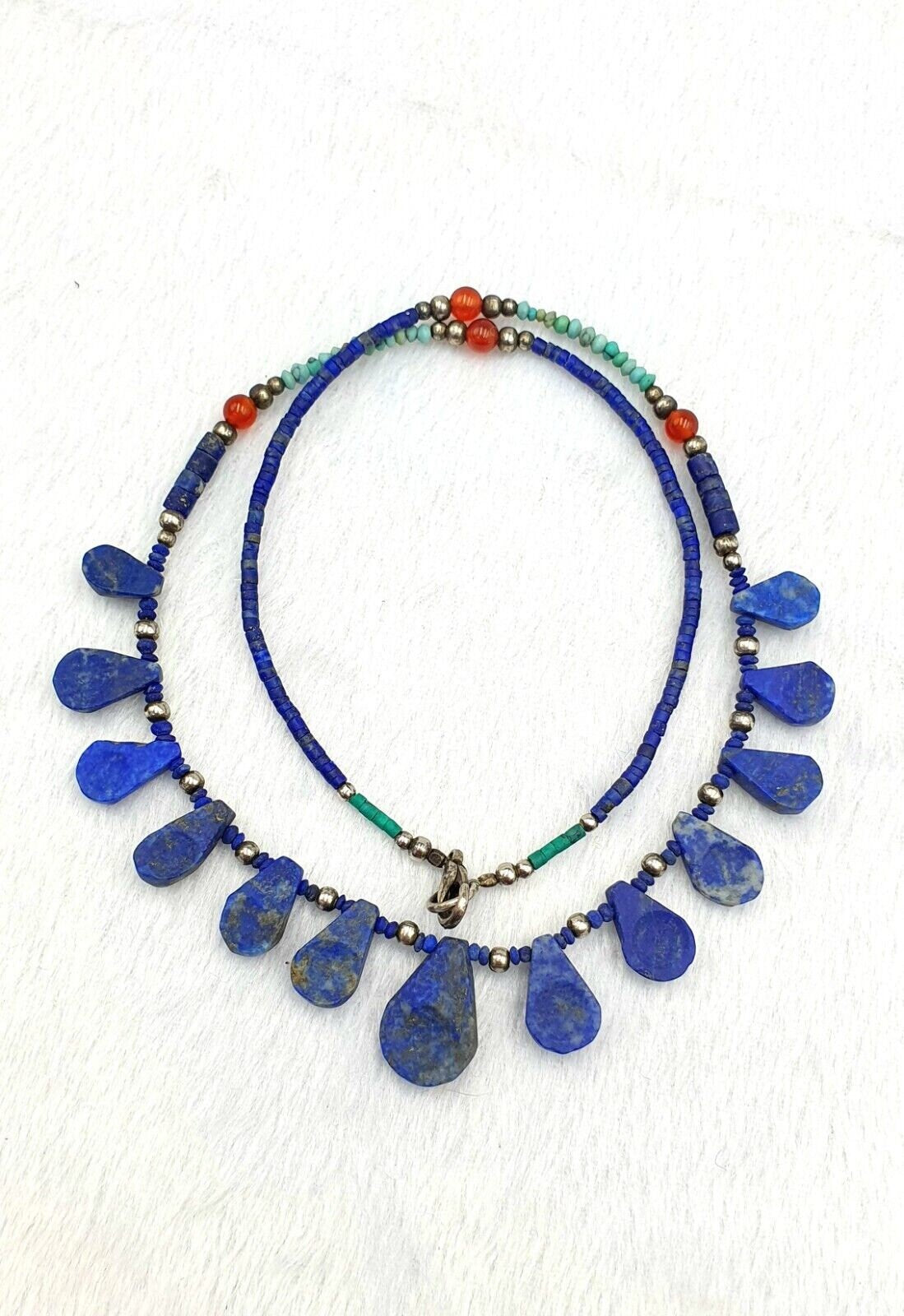 Lapis lazuli with turquoise ancient afghani roman greek jewelry necklace