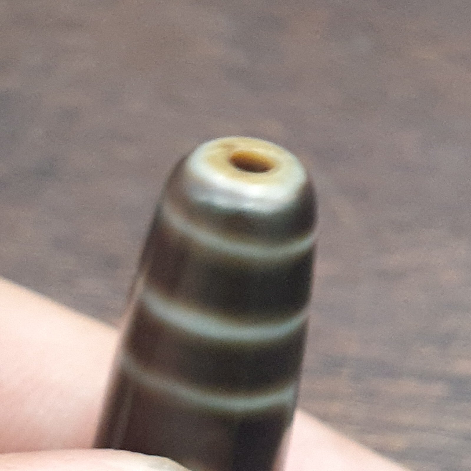 High quality Old Tibetan 5 Circle Square Eyes Agate stone Dzi Bead Amulet HQ-4