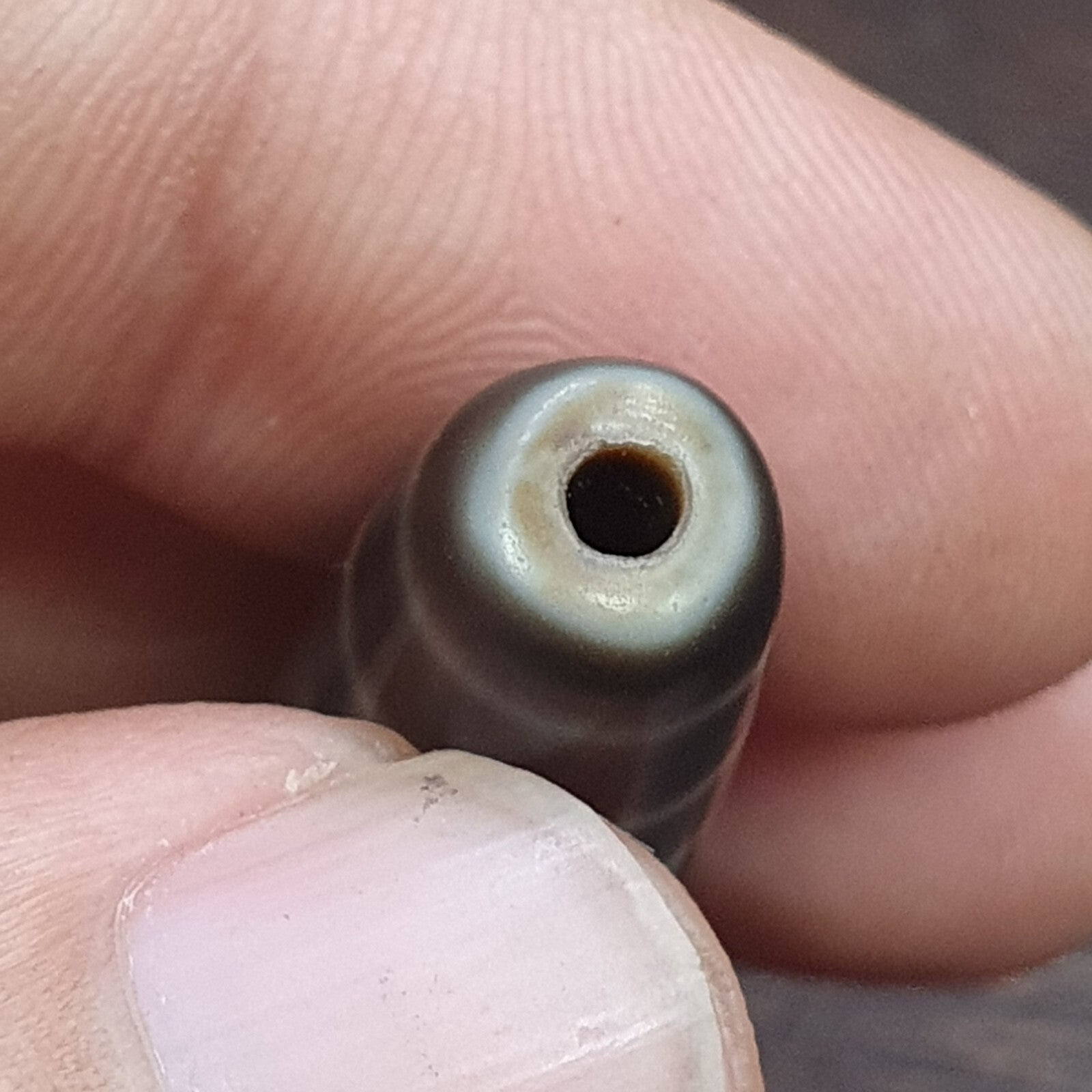 High quality Old Tibetan 5 Circle Square Eyes Agate stone Dzi Bead Amulet HQ-4