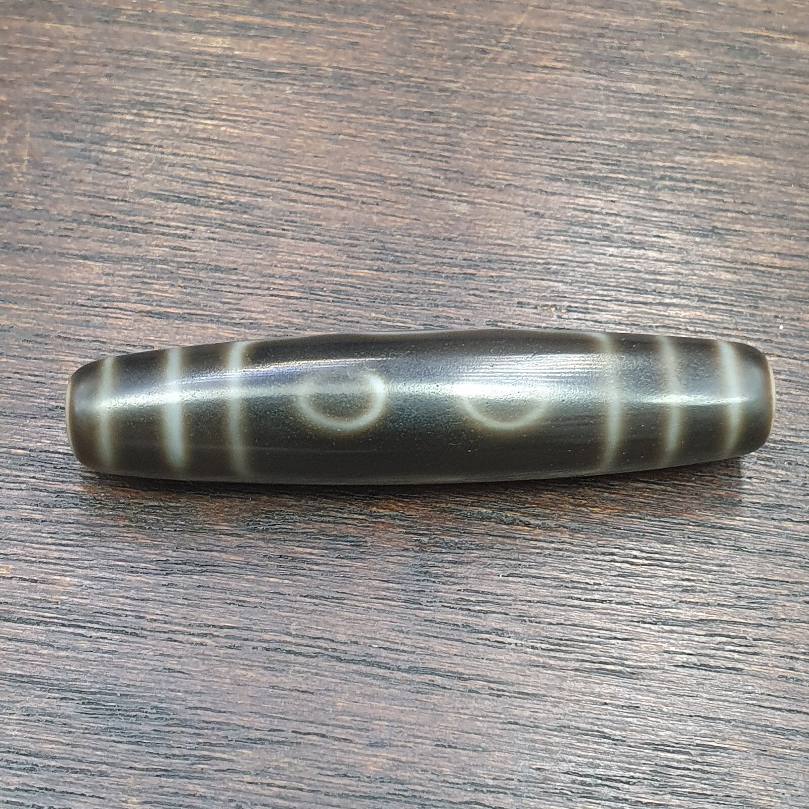 High quality Old Tibetan 5 Circle Square Eyes Agate stone Dzi Bead Amulet HQ-4