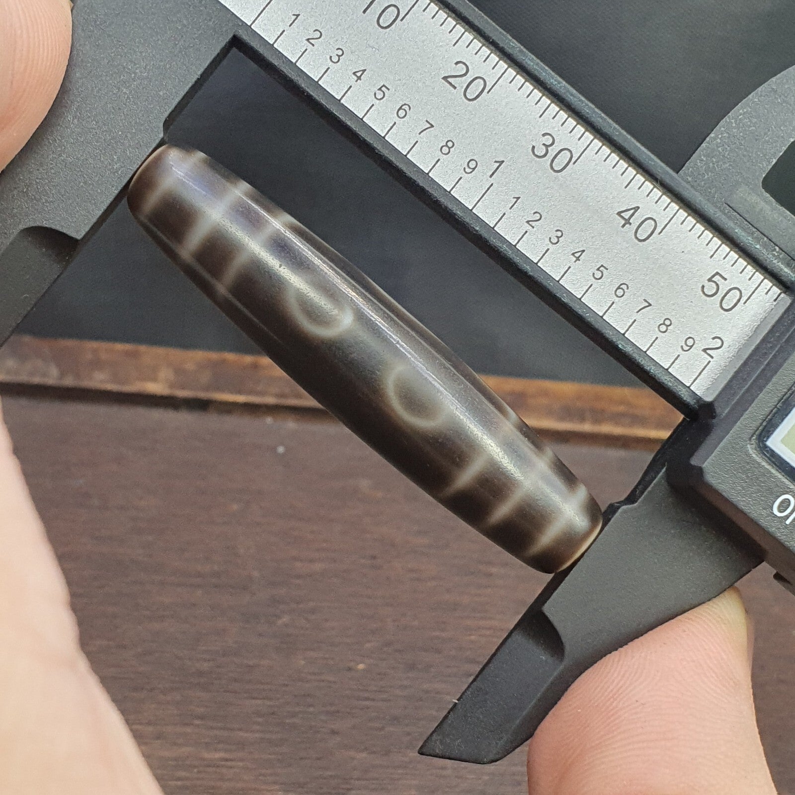 High quality Old Tibetan 5 Circle Square Eyes Agate stone Dzi Bead Amulet HQ-4