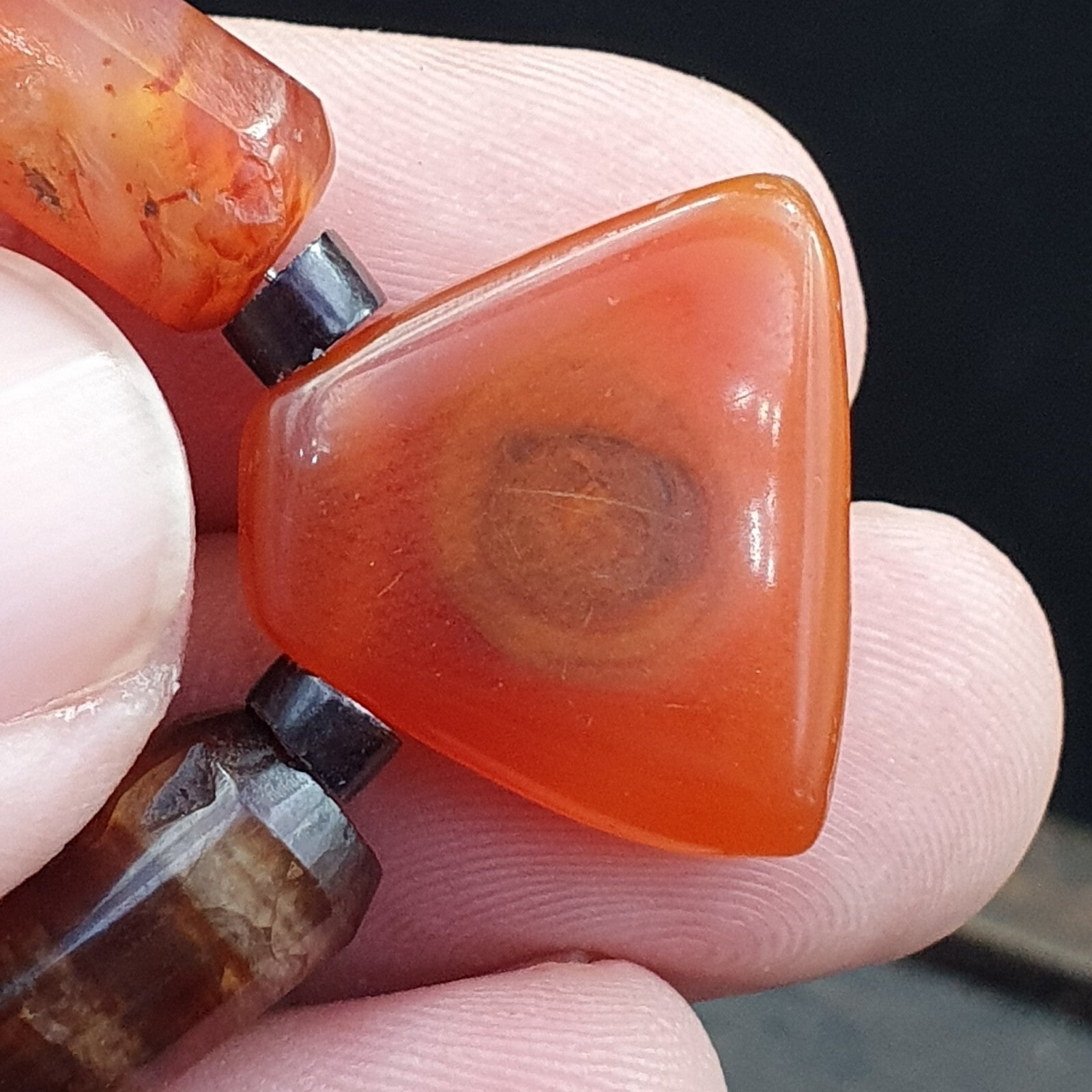 Antique Beads Lot 5 Agate Pendent Old Himalayan Tibetan African AGATE Bead