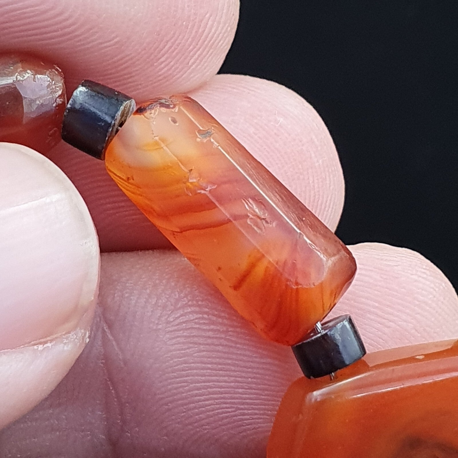 Antique Beads Lot 5 Agate Pendent Old Himalayan Tibetan African AGATE Bead