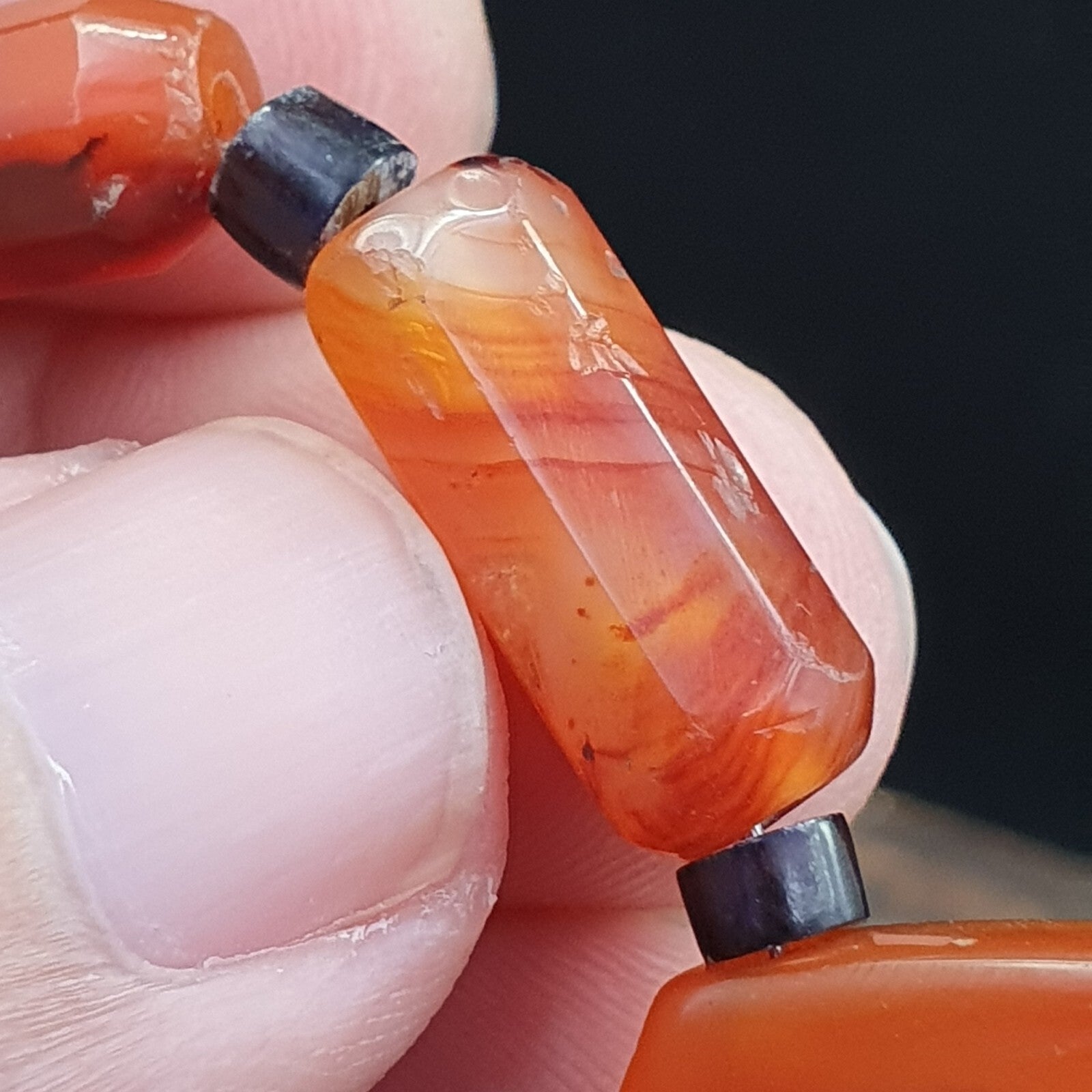 Antique Beads Lot 5 Agate Pendent Old Himalayan Tibetan African AGATE Bead