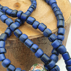 Antique Vintage handmade face bead mosaic Glass Beaded Strand Necklace