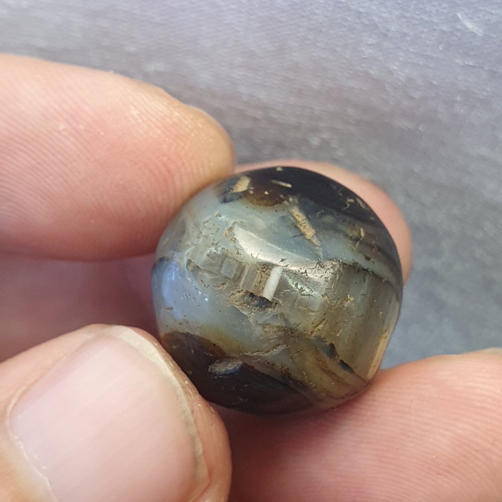 Antique Ancient Old Himalayan Soleimani Agate Bead