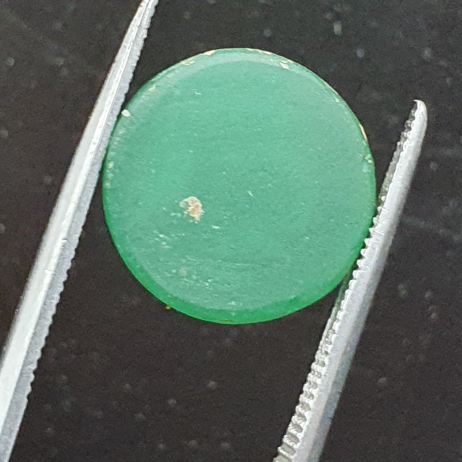 Antique Green AGATE SEAL BEAD " Queen, Intaglio Stamp Ring Cabochon