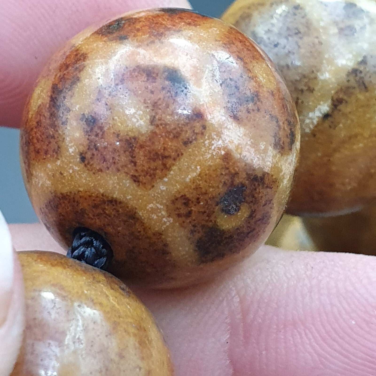 South Asian Burmese Antiques Pumtek Pyu Beads 20 - 22mm Lot 12 Beads Bracelet