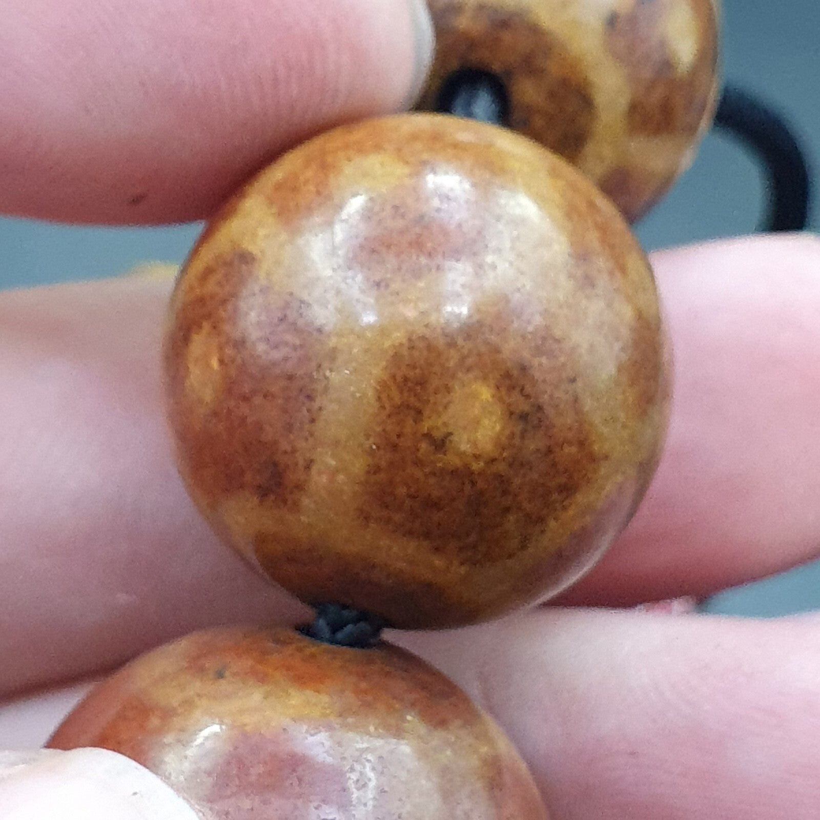 South Asian Burmese Antiques Pumtek Pyu Beads 20 - 22mm Lot 12 Beads Bracelet