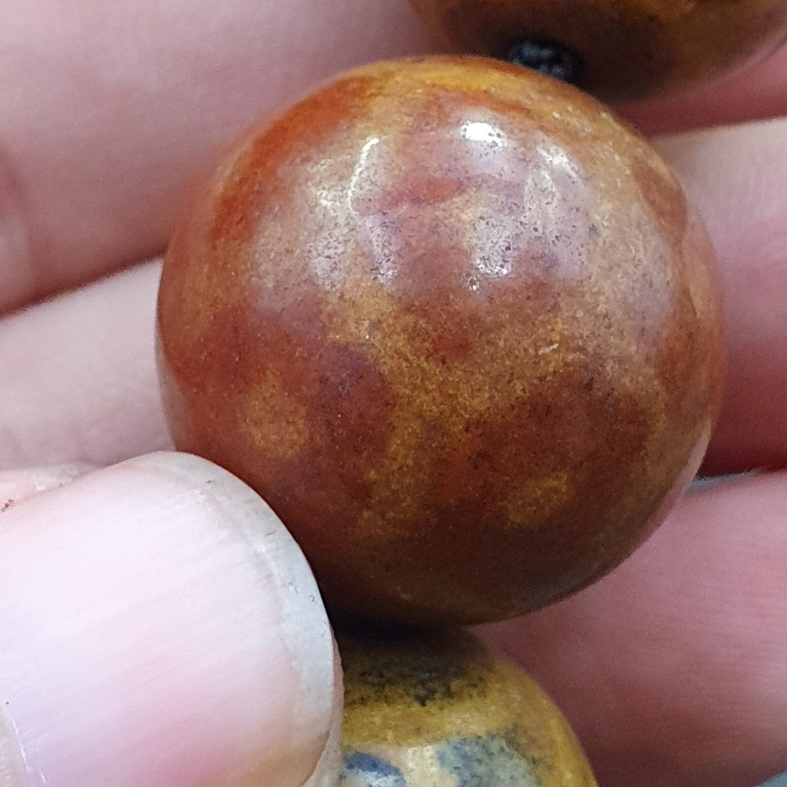 South Asian Burmese Antiques Pumtek Pyu Beads 20 - 22mm Lot 12 Beads Bracelet