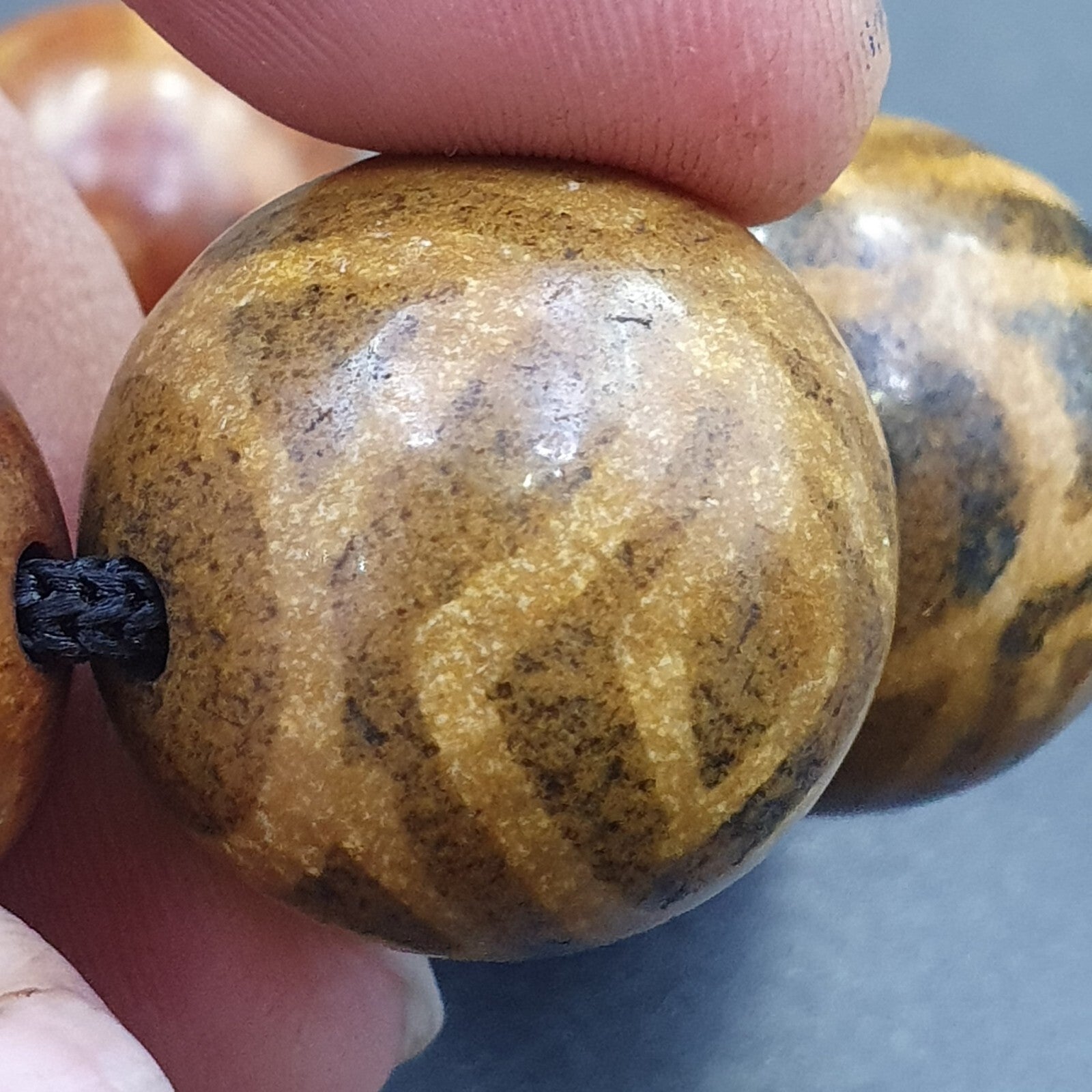 South Asian Burmese Antiques Pumtek Pyu Beads 20 - 22mm Lot 12 Beads Bracelet