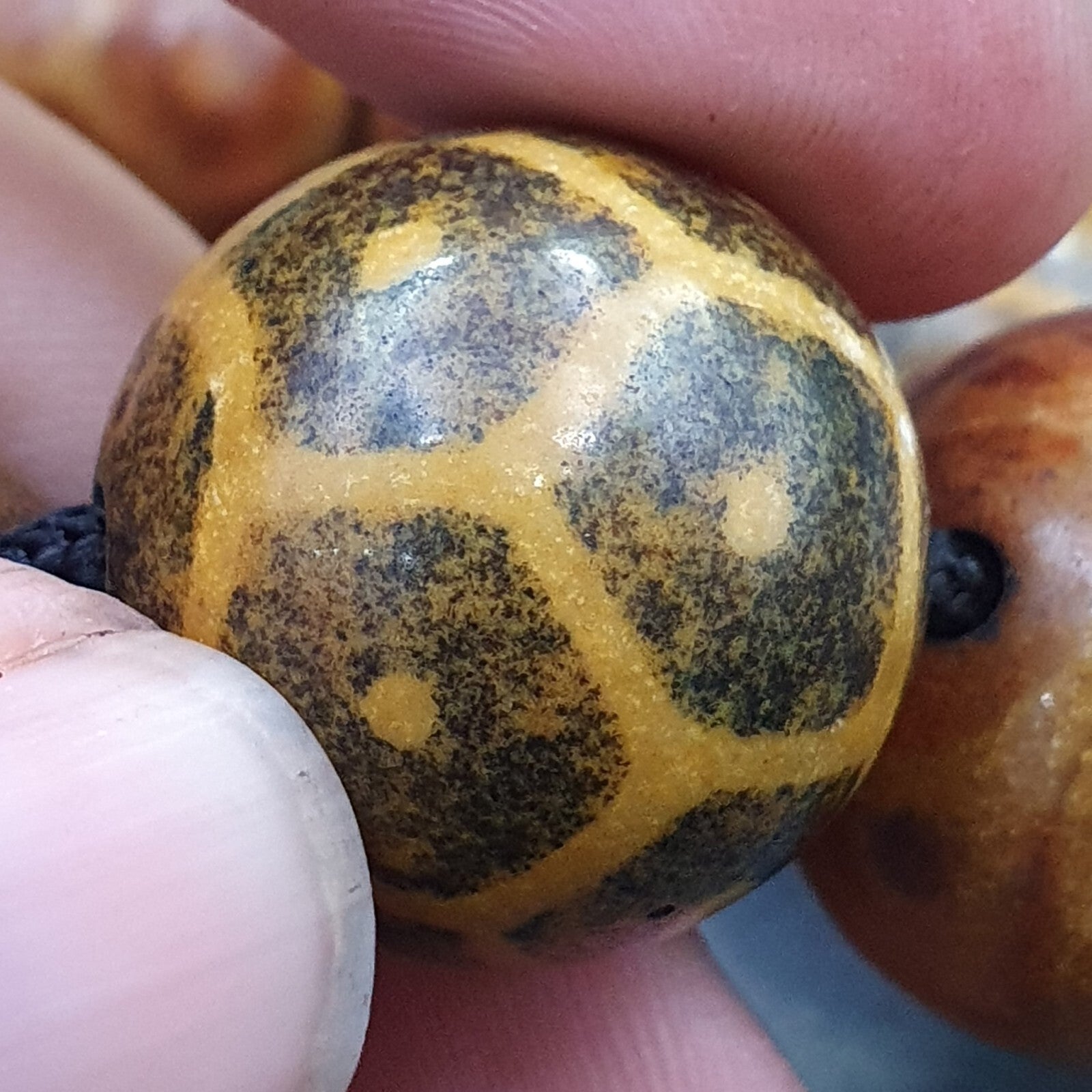 South Asian Burmese Antiques Pumtek Pyu Beads 20 - 22mm Lot 12 Beads Bracelet