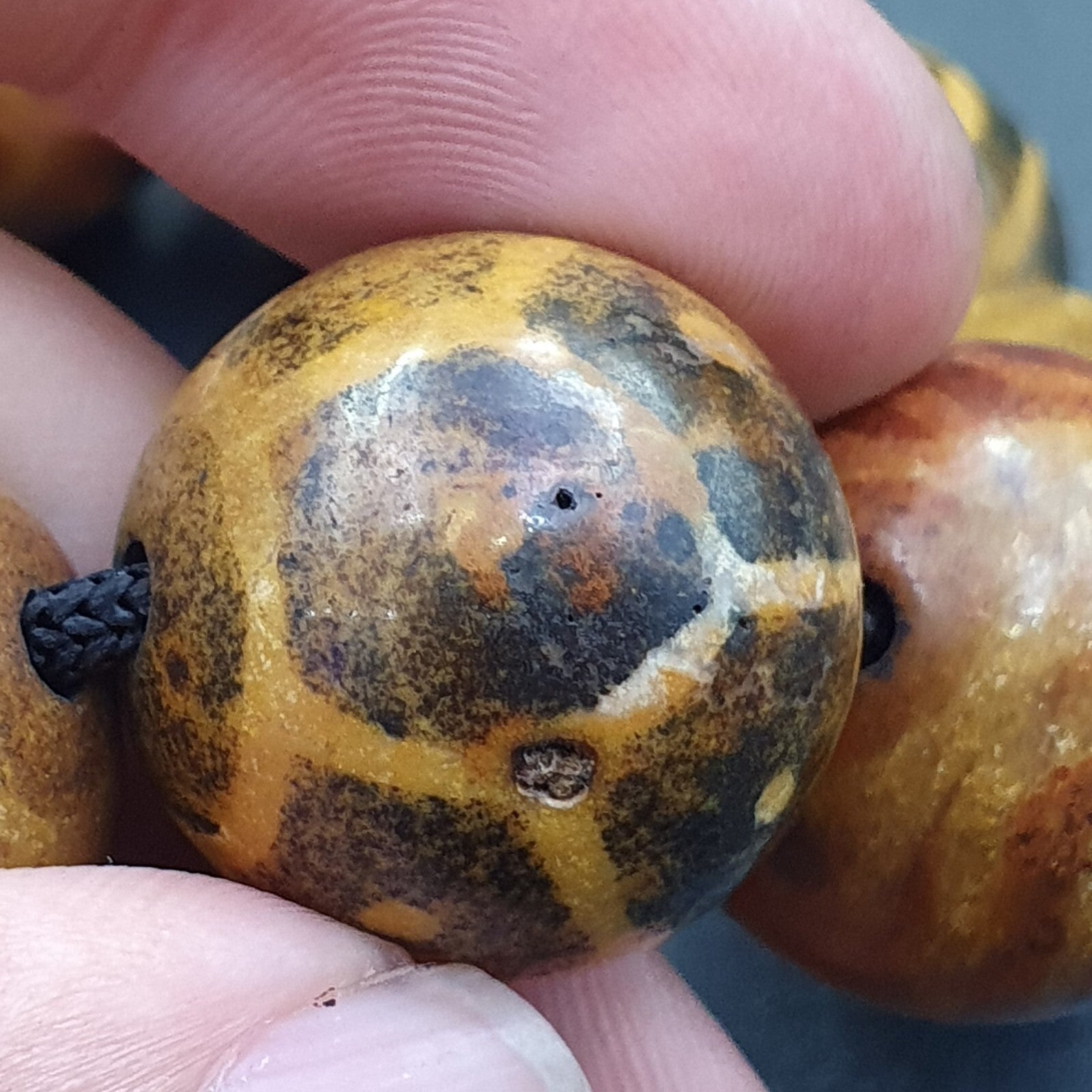 South Asian Burmese Antiques Pumtek Pyu Beads 20 - 22mm Lot 12 Beads Bracelet