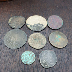 8 antique islamic coins himyar, abbasid, himyarite kingdom, ottoman empire