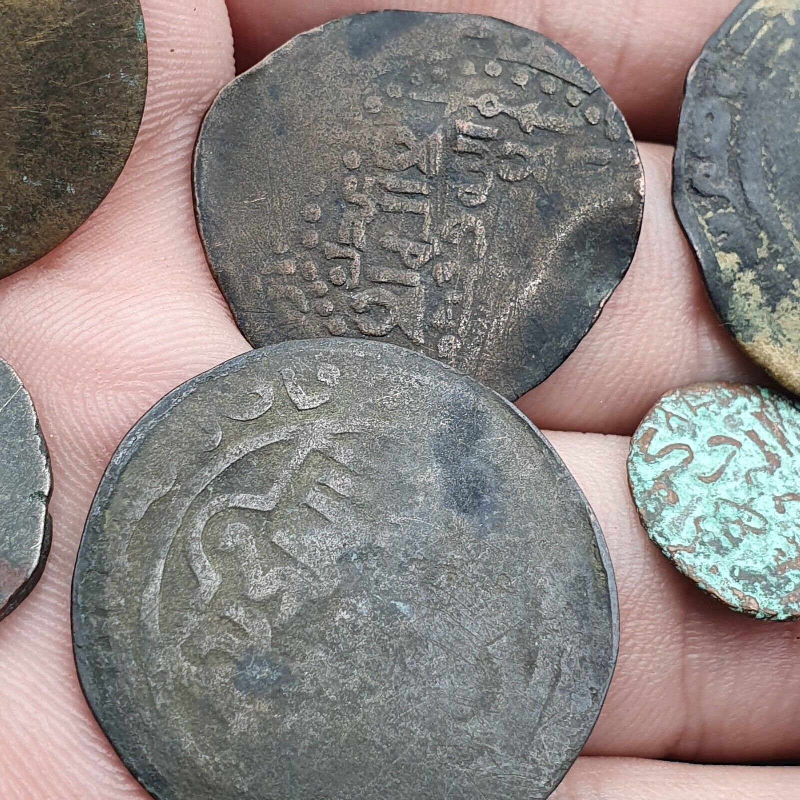 8 antique islamic coins himyar, abbasid, himyarite kingdom, ottoman empire