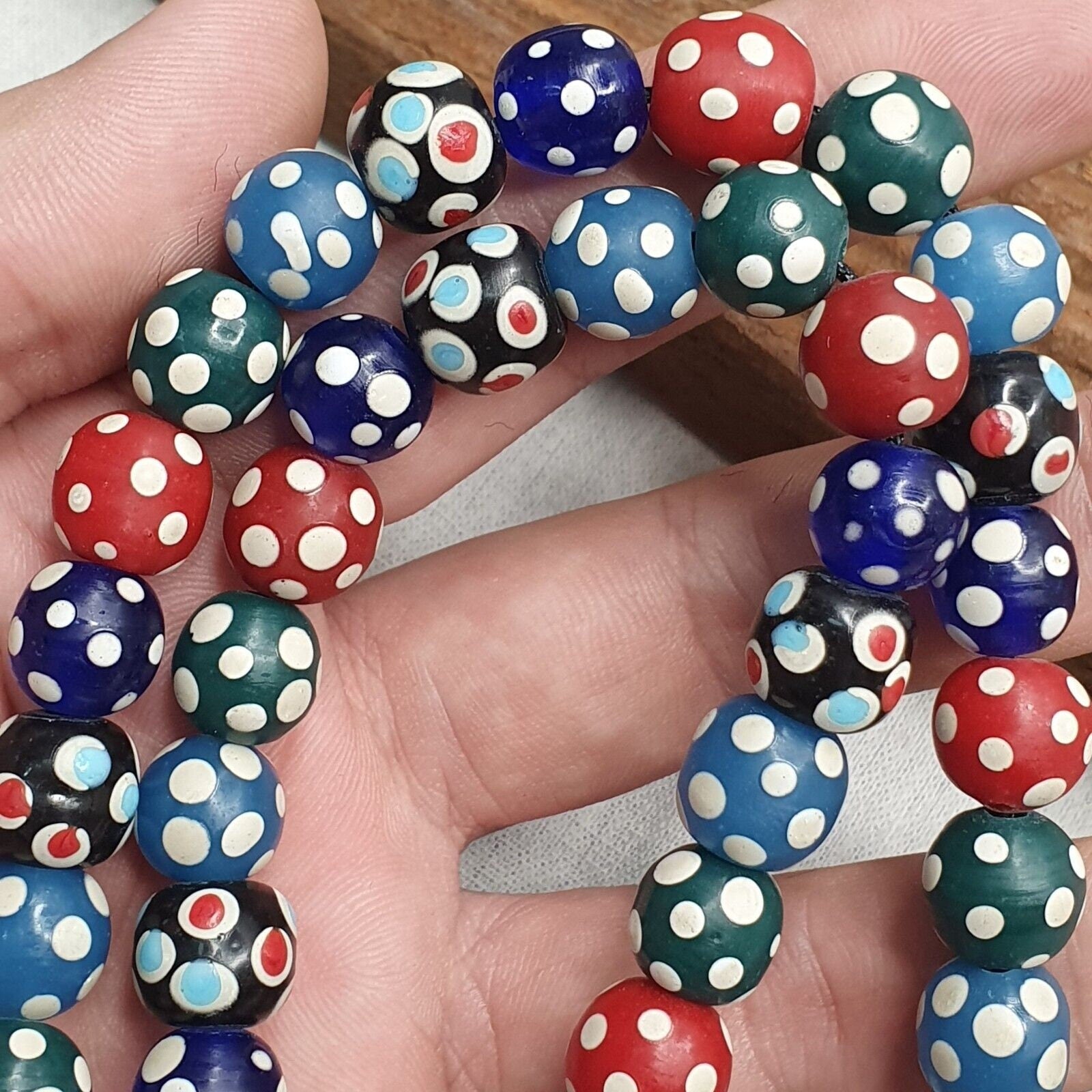 Venetian venetian inspired multicolor skunk beads necklace