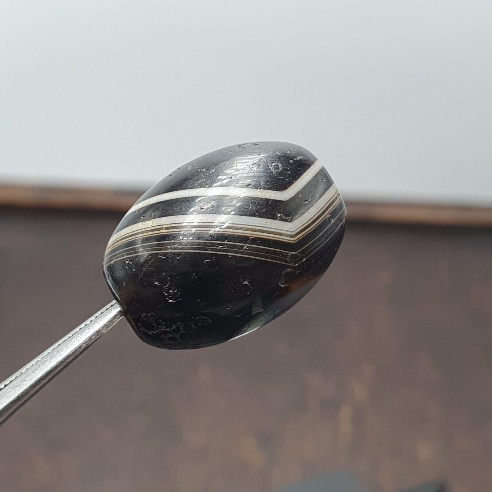 Old tibetan 1 eye agate unique pattern agate stone dzi bead amulet #3