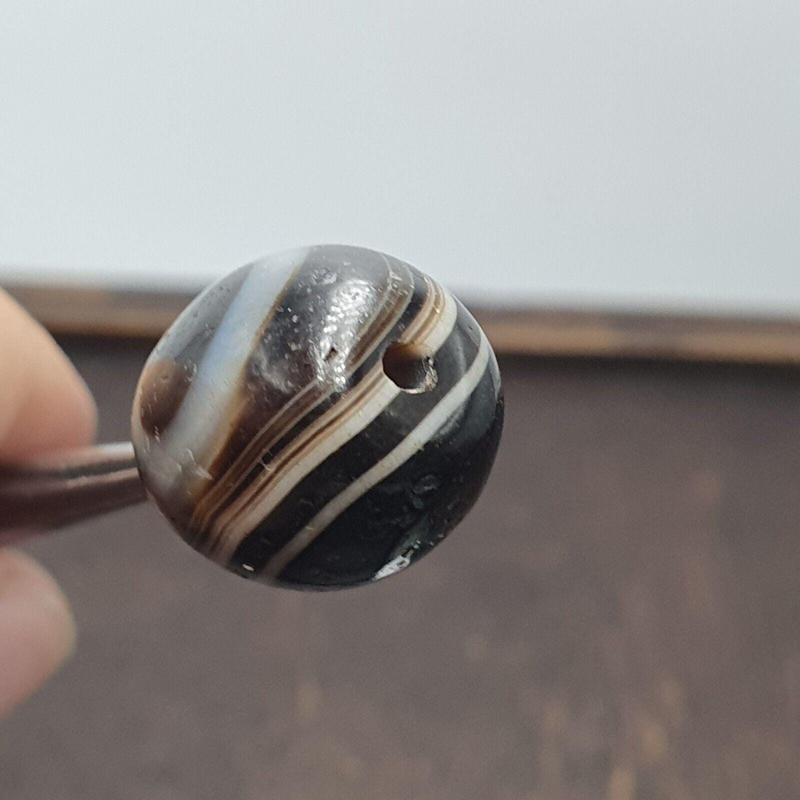 Old tibetan 1 eye agate unique pattern agate stone dzi bead amulet #3